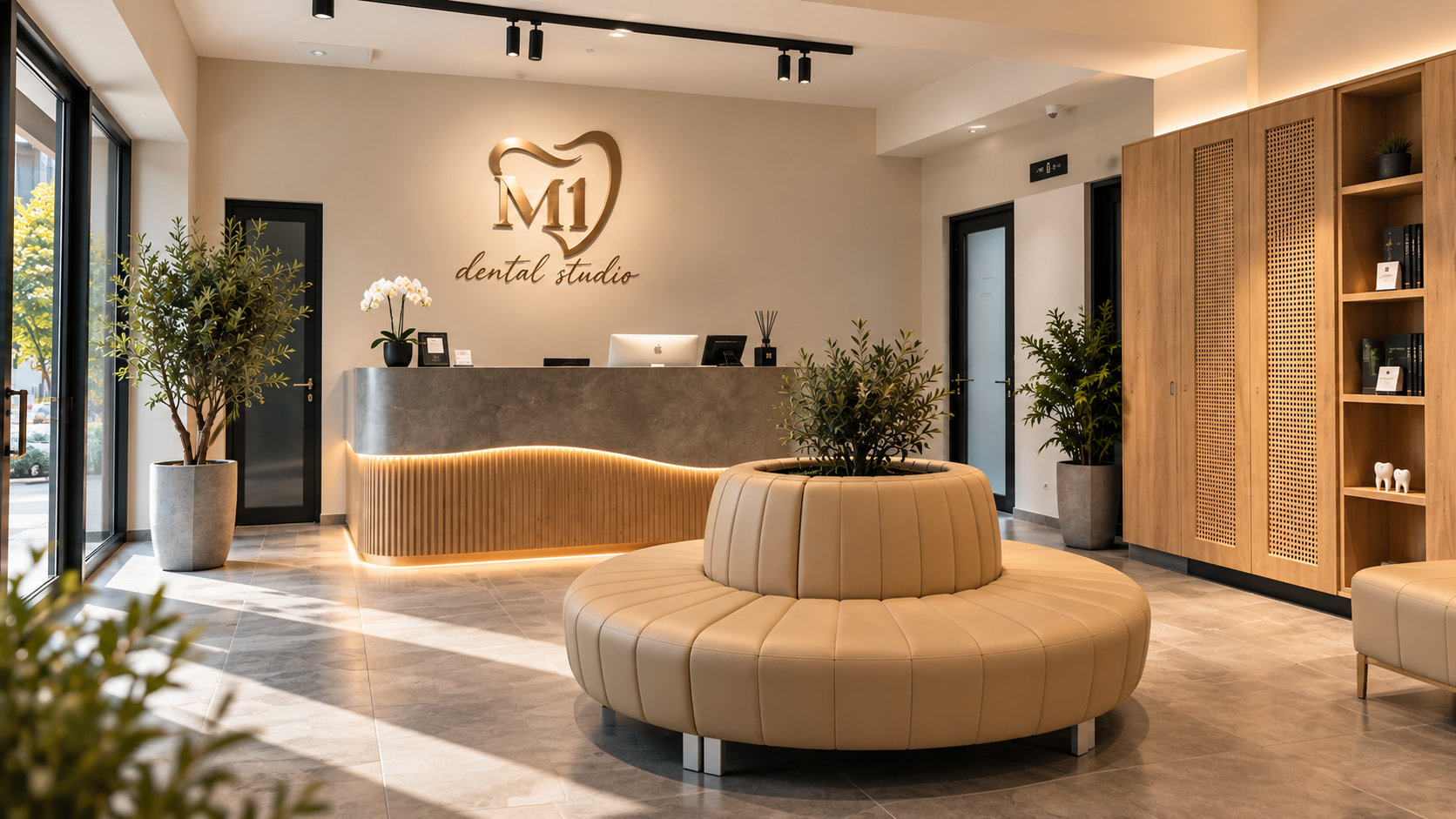 Interior modern al clinicii de implant dentar din București, Sector 2
